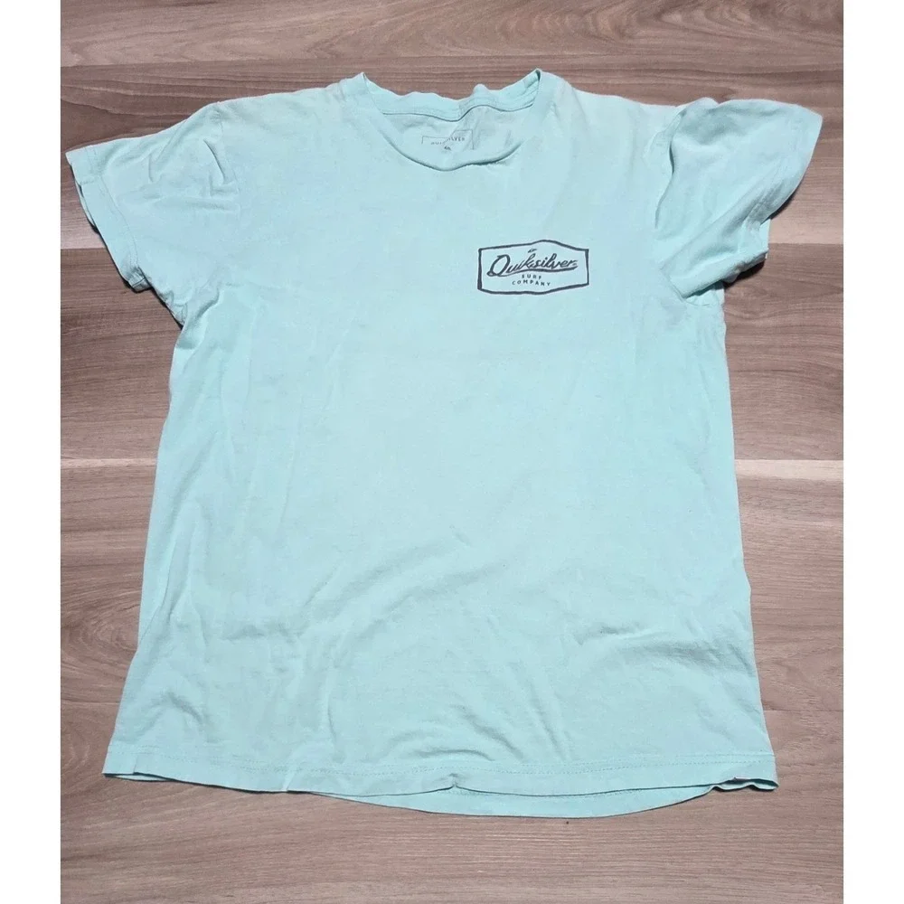Quiksilver T-Shirt Mens Small Blue Surf Company Graphic Logo‎ Short Sleeve Tee S